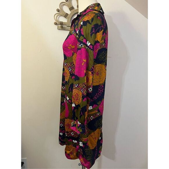 Vintage 70s Act 1 Groovy Flower Power Psychedelic Mini Dress M - Picture 3 of 7